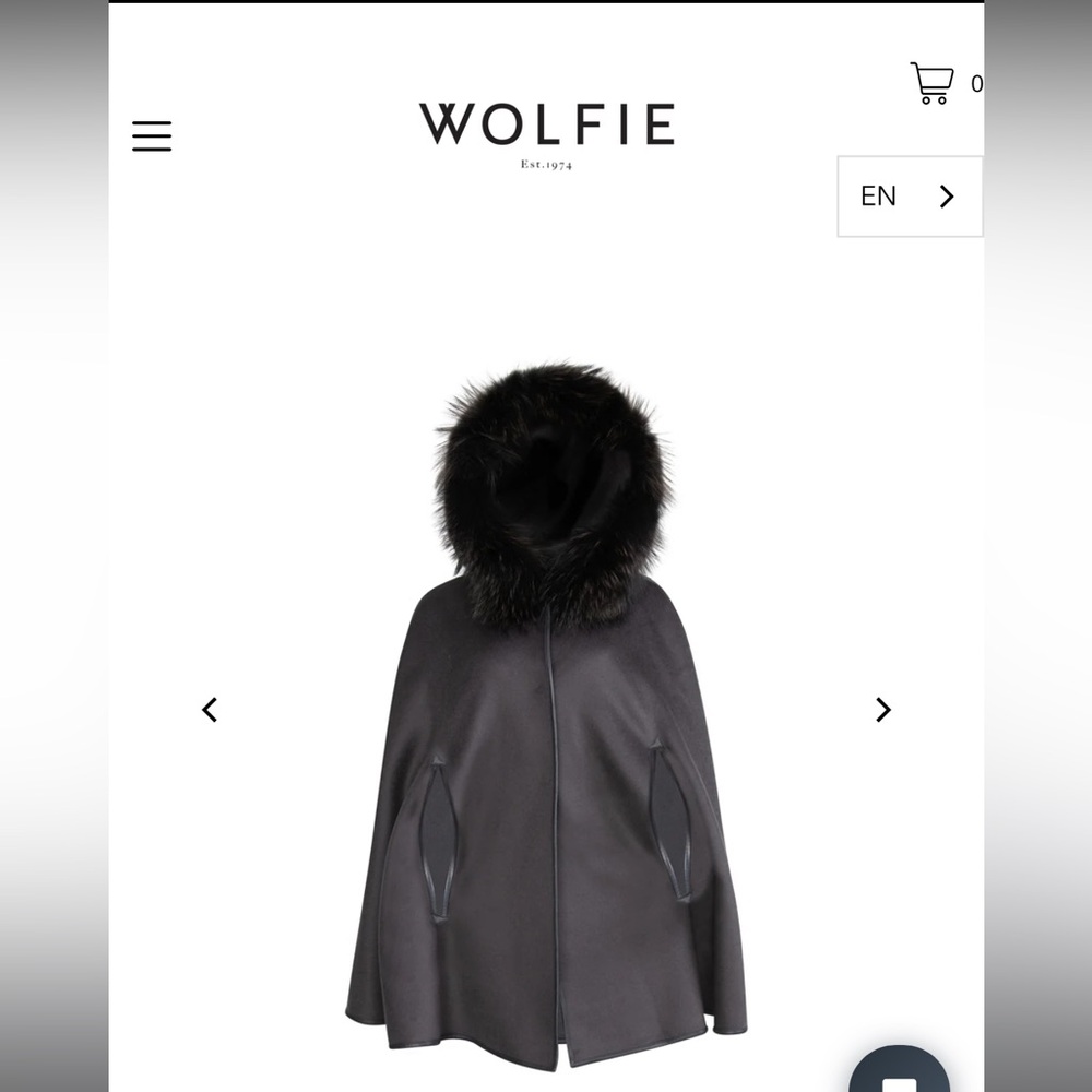 NWT WOLFIE CAPE